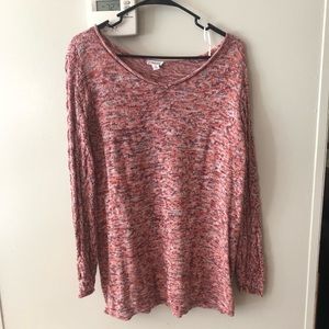 Westport (Dressbarn) Sweater with Crocheted Sleeves, size XL